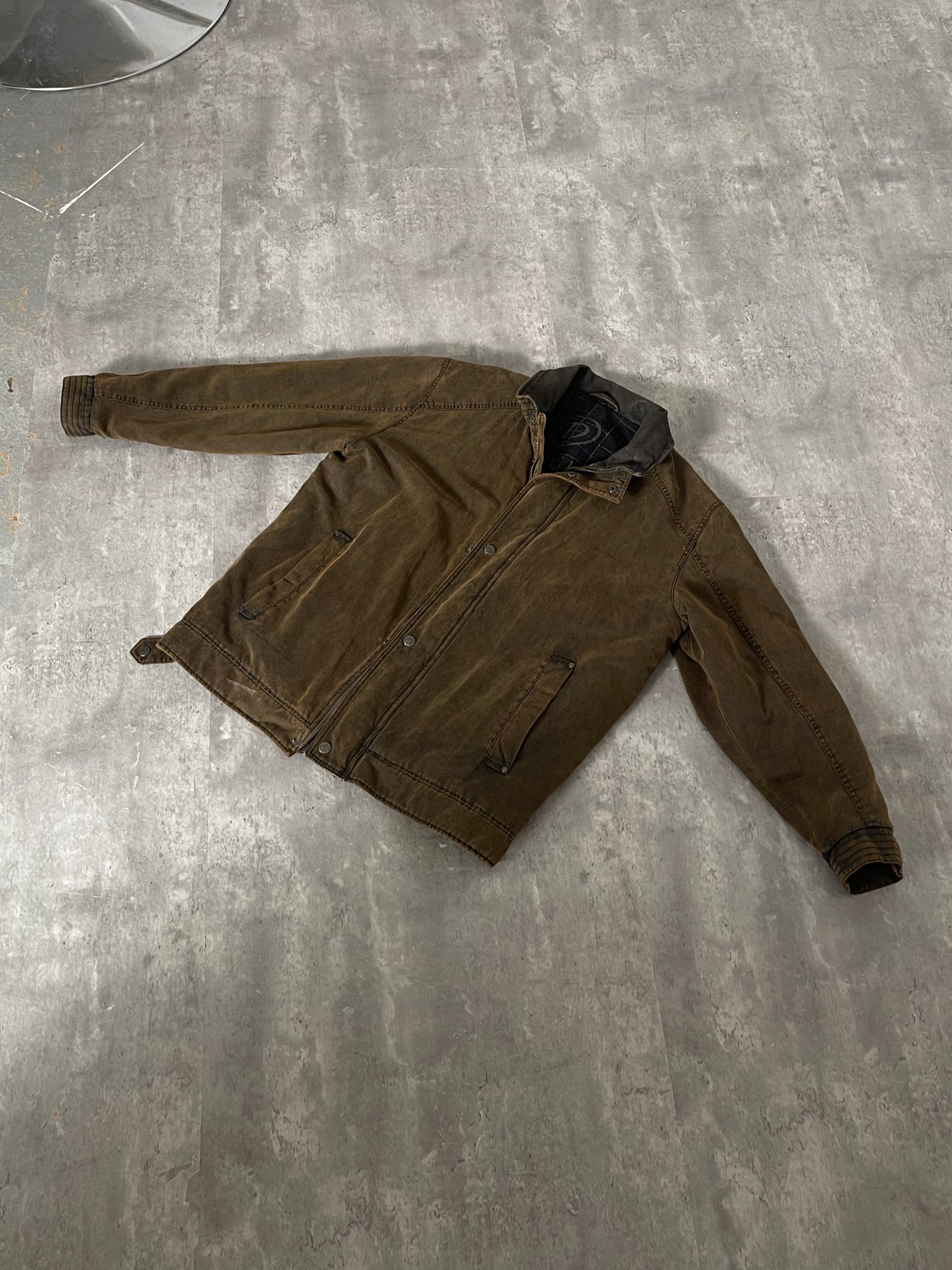 "SARA" CLASSIC BROWN WASHED BOMBER JACKET