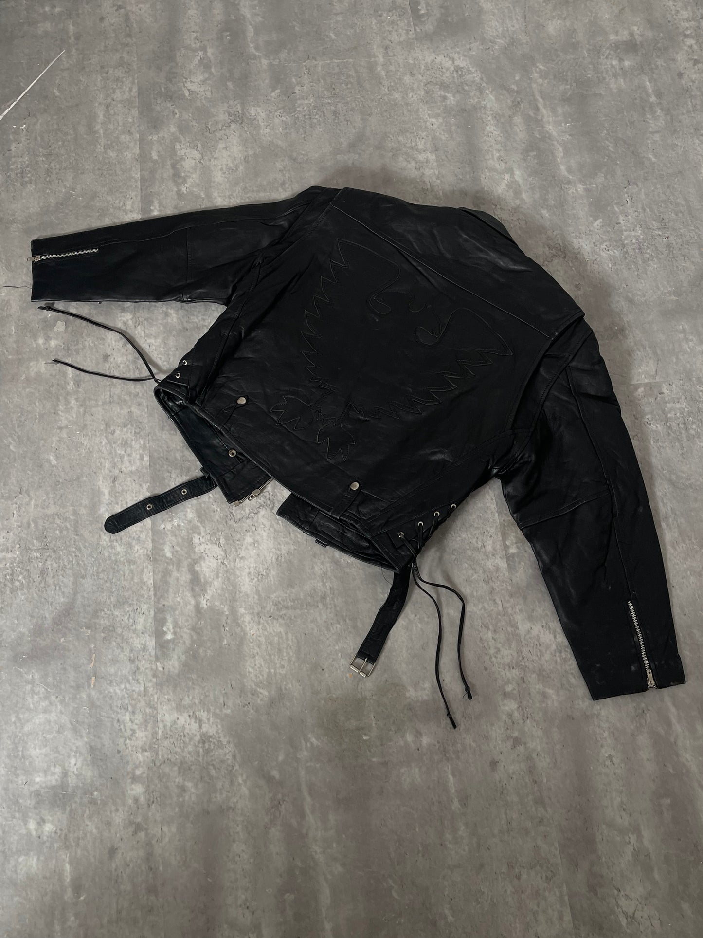 "AMARA" CLASSIC BLACK VINTAGE LEATHER JACKET