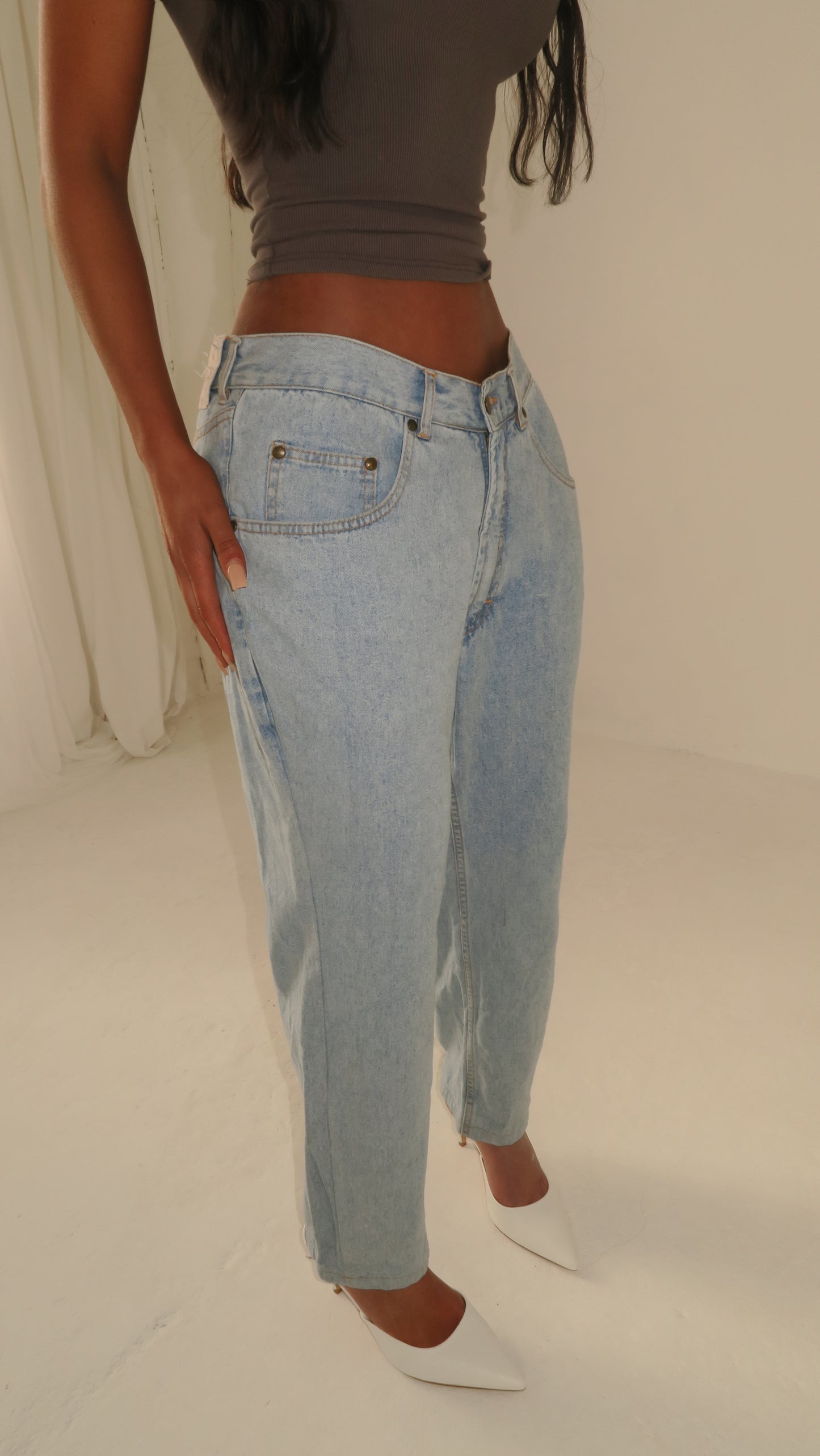 VINTAGE "MASH" LIGHT BLUE WASH DENIM JEAN