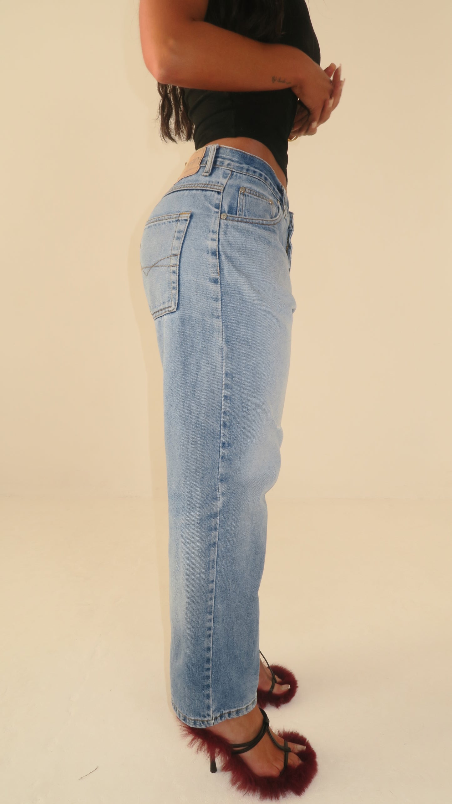 VINTAGE "PREGO" LIGHT BLUE WASH DENIM JEAN