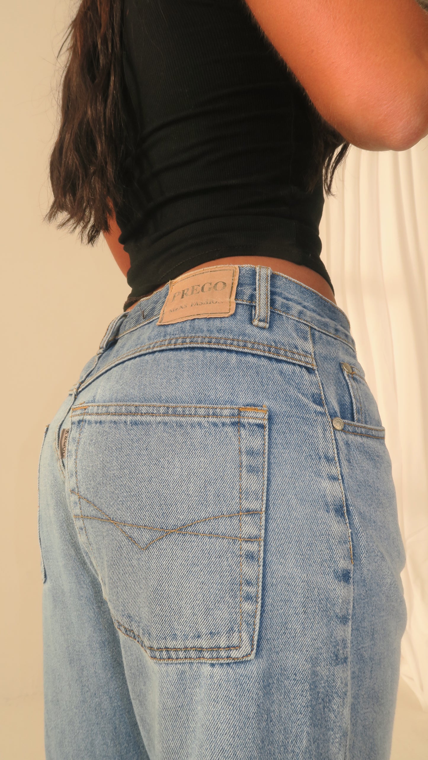 VINTAGE "PREGO" LIGHT BLUE WASH DENIM JEAN